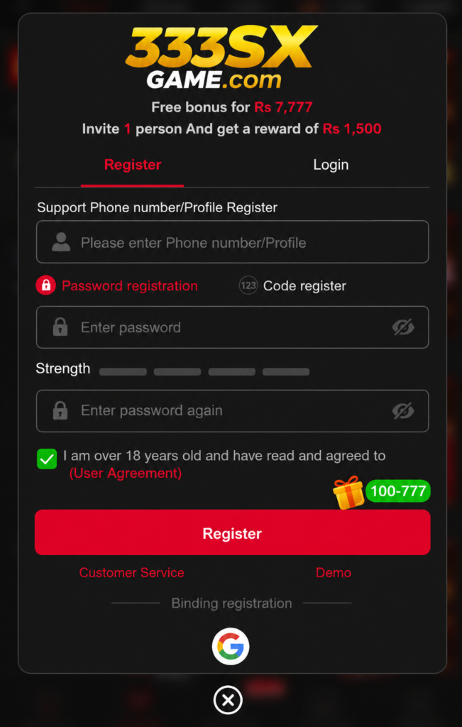 333SX Deposit and Withdraw