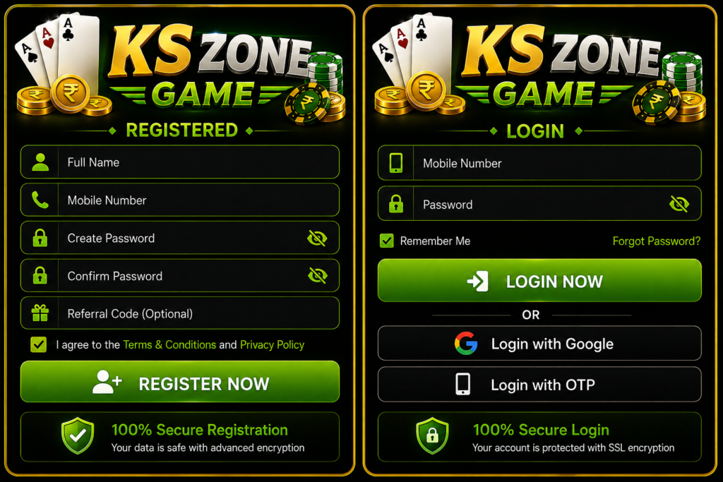KS Zone Registered and Login