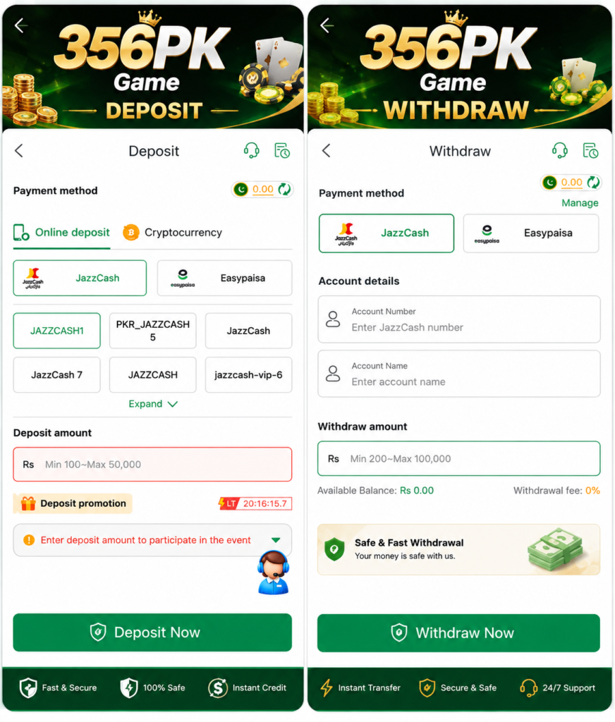 Deposit and Withdrawal 356pk APK