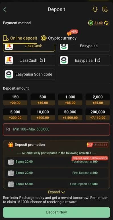 Deposit 55RT App