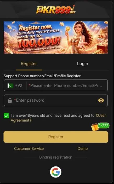 PKR999 Registered and Login