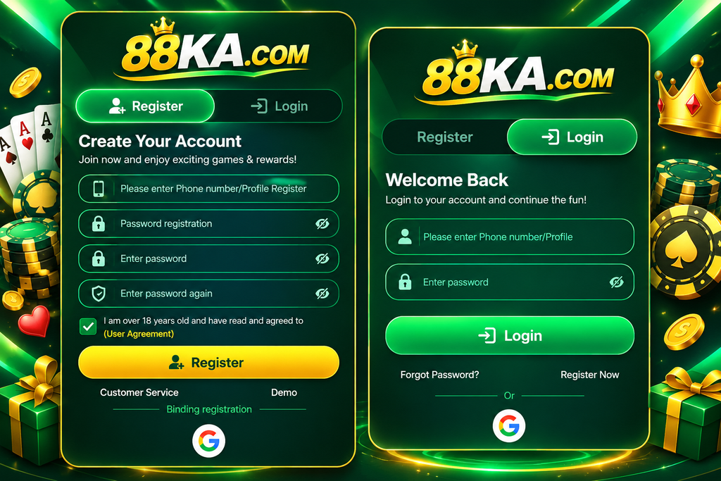 Create account and Login 88ka app