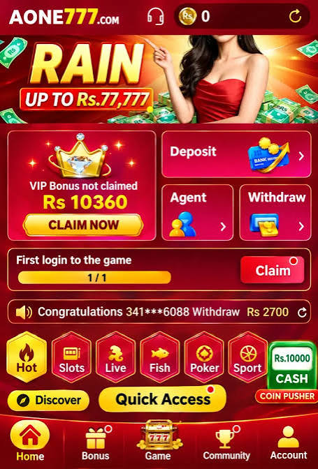 Deposit and withdraw aone777 App